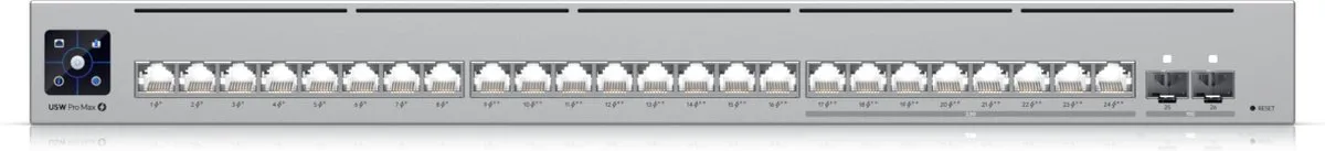 Ubiquiti USW-Pro-Max-24-PoE Switch 24x 2.5G PoE - 8x PoE 400W - Grijs - afbeelding 4 van 6