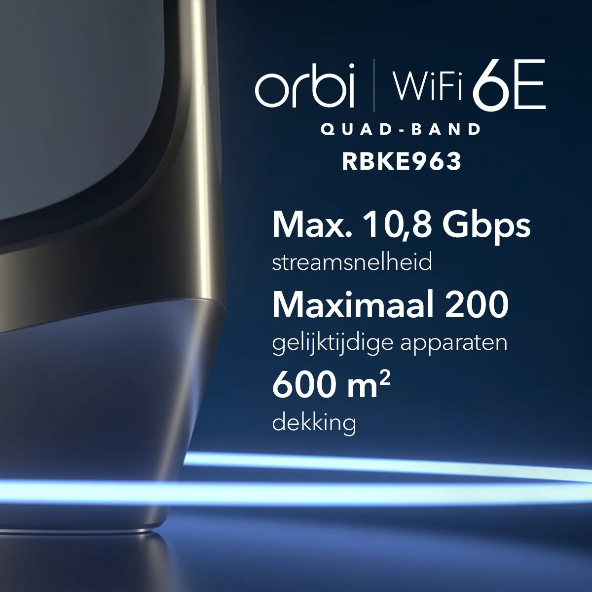 Netgear Orbi RBKE963 Mesh WiFi 6E Systeem - 3-Pack - Wit