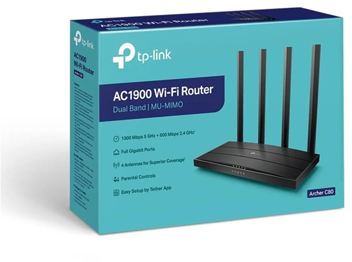 TP-Link Archer C80 Router 1900 Mbps WiFi 5 - Zwart