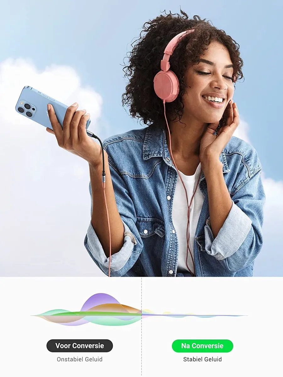 UGREEN Apple Lightning naar 3.5mm Jack Adapter - MFi Gecertificeerd - Zwart/Zilver