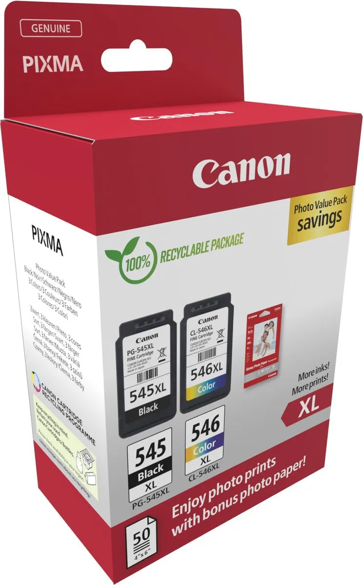 Canon PG-545XL + CL-546XL Inktcartridges - 20 Stuks