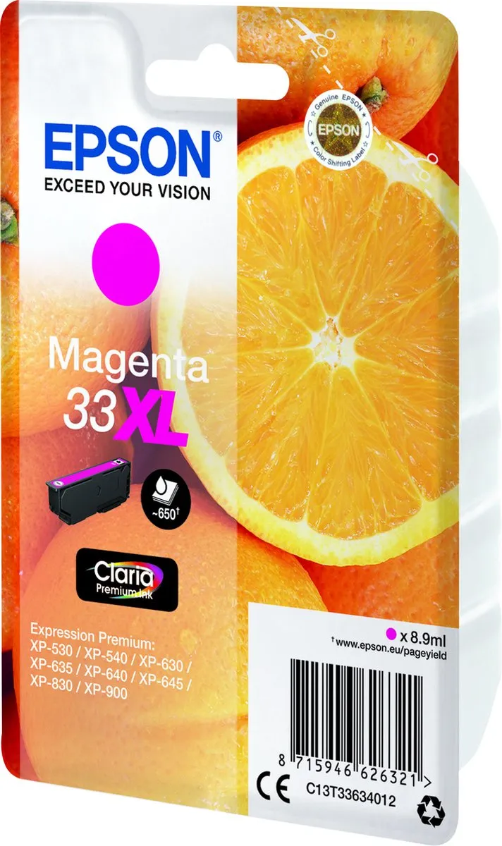 Epson 33XL Magenta Inktcartridge - 650 Pagina's
