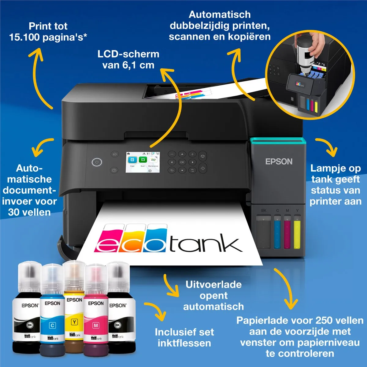 Epson EcoTank ET-3950 All-in-One Printer - Zwart
