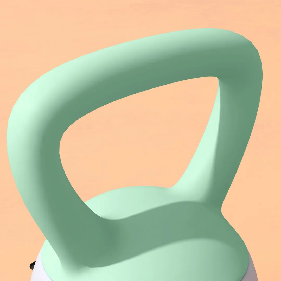 ECTEATOY Kettlebell 6 kg - Zachte Kettlebell met Metaalzandvulling - Groen/Grijs