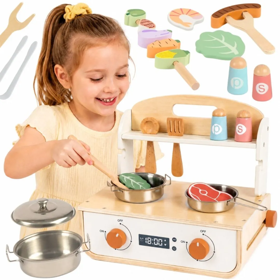 Tooky Toy Houten Keuken met Grill - Meerkleurig