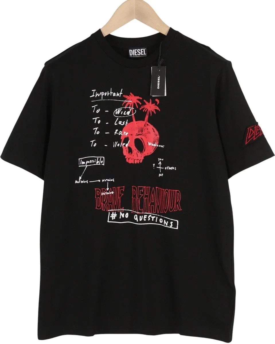 Diesel T-just-b61 Heren T-shirt - Zwart - S - afbeelding 2 van 2
