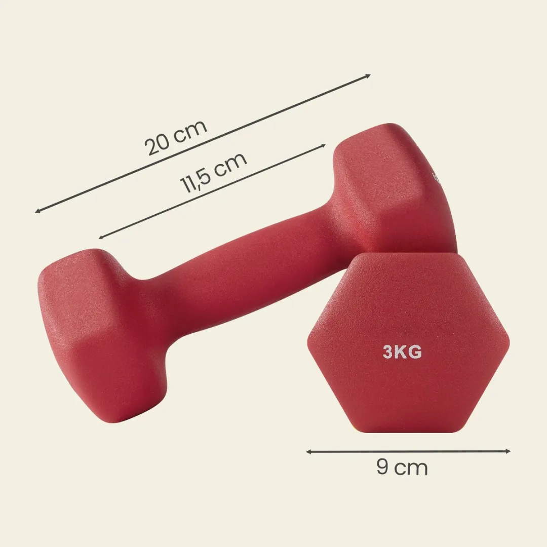 Songmics SYL66RD Hexagon Dumbbells 3kg - 2 Stuks Rood