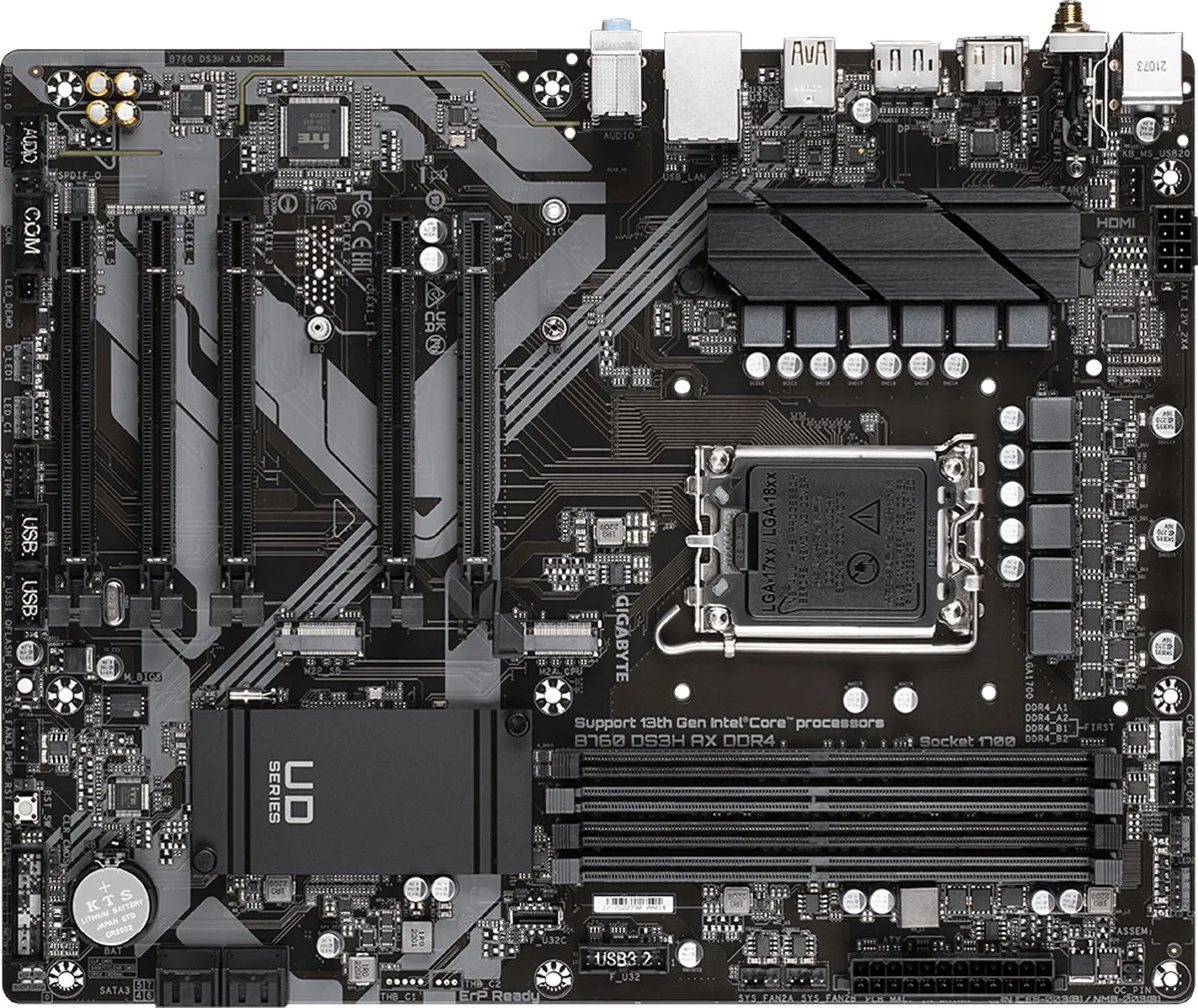Gigabyte B760 DS3H AX DDR4 Moederbord - ATX