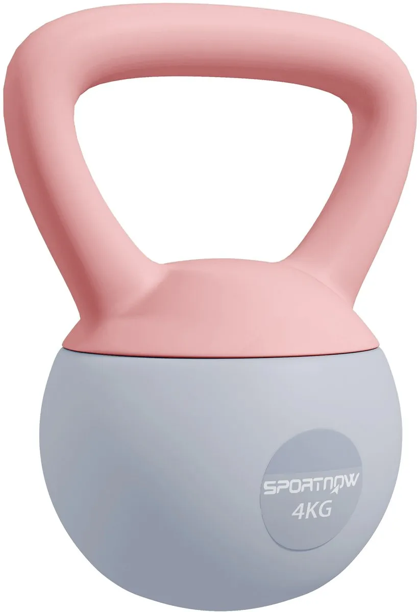 ECTEATOY Kettlebell 4 kg - Roze/Grijs