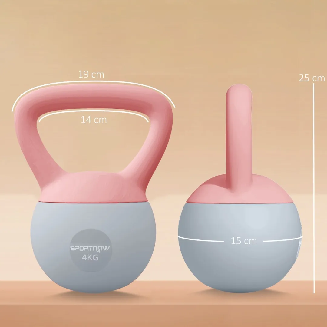 ECTEATOY Kettlebell 4 kg - Roze/Grijs - afbeelding 6 van 6