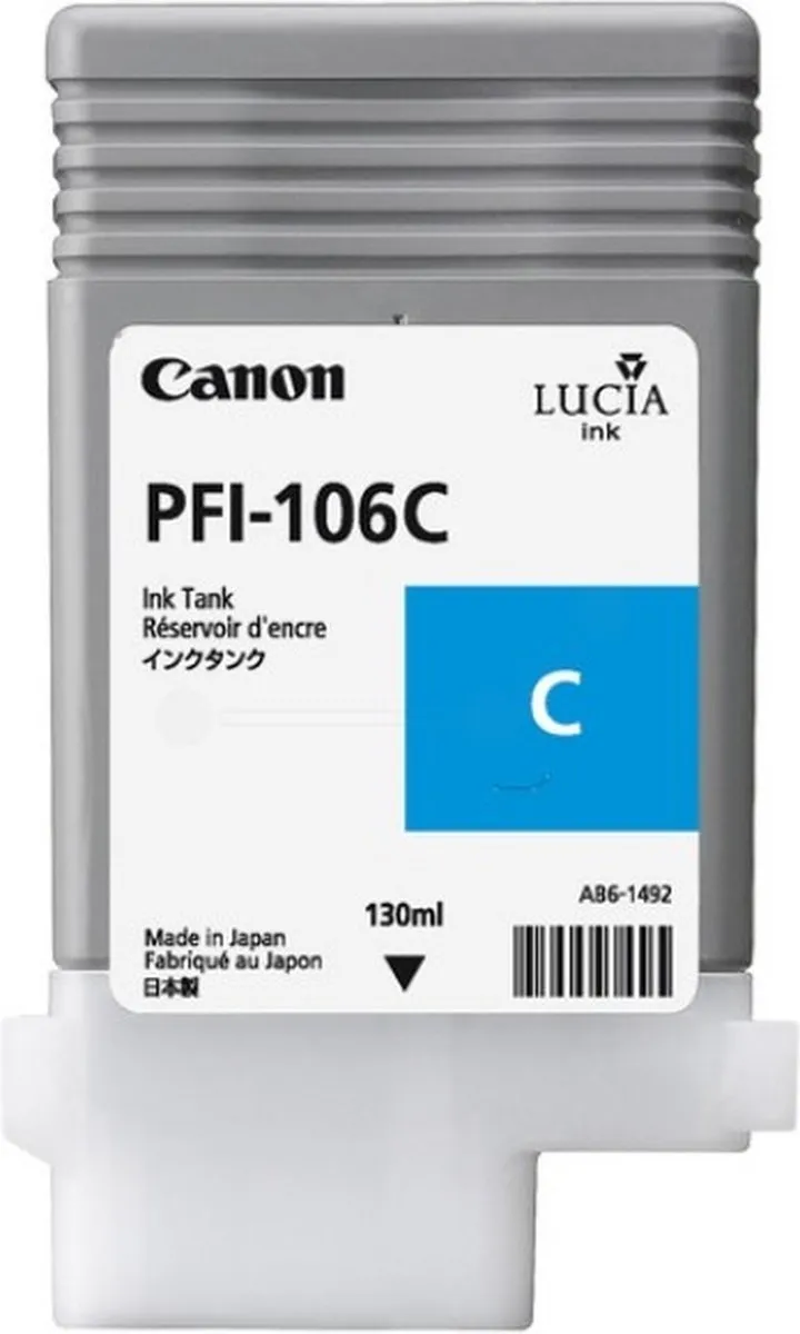 Canon PFI-106C Cyaan Inktcartridge 130ml