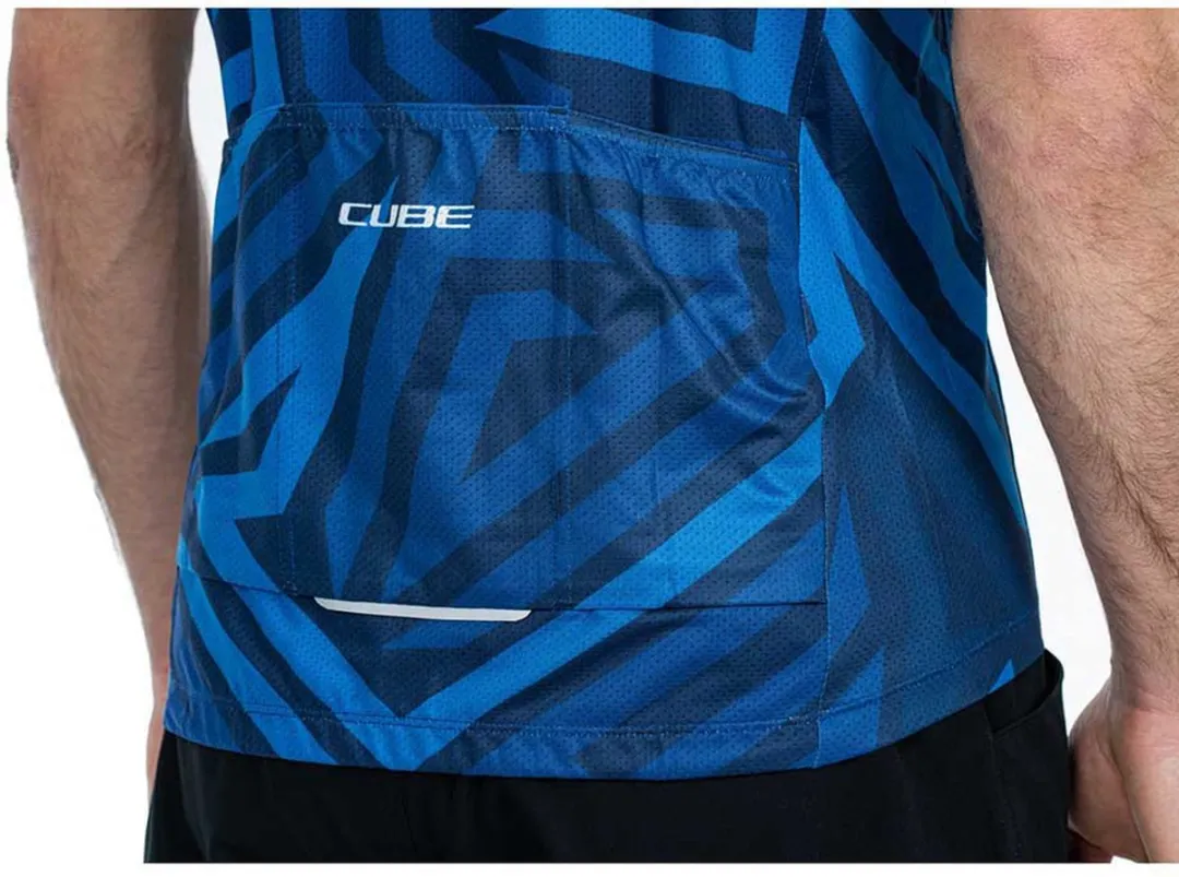 Cube ATX CMPT Korte Mouw Wielertrui - L - Blauw