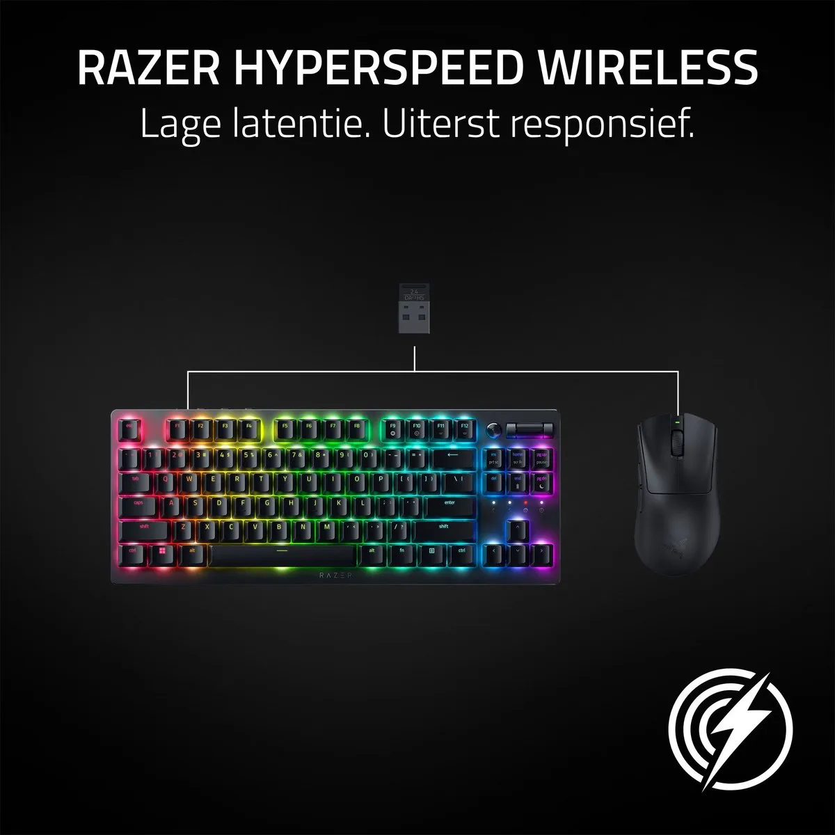 Razer DeathAdder V3 Hyperspeed RZ01-05140100-R3G1 Gaming Muis - 26.000 DPI - Zwart