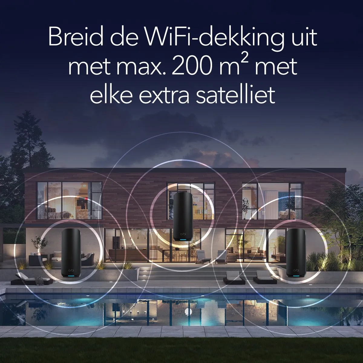 Netgear Orbi RBE870B Mesh WiFi 7 Tri-Band - 21Gbps - Zwart