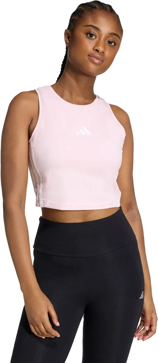 Adidas Sportswear Essentials 3-Stripes Gewatteerde Tanktop KC5182 - Roze