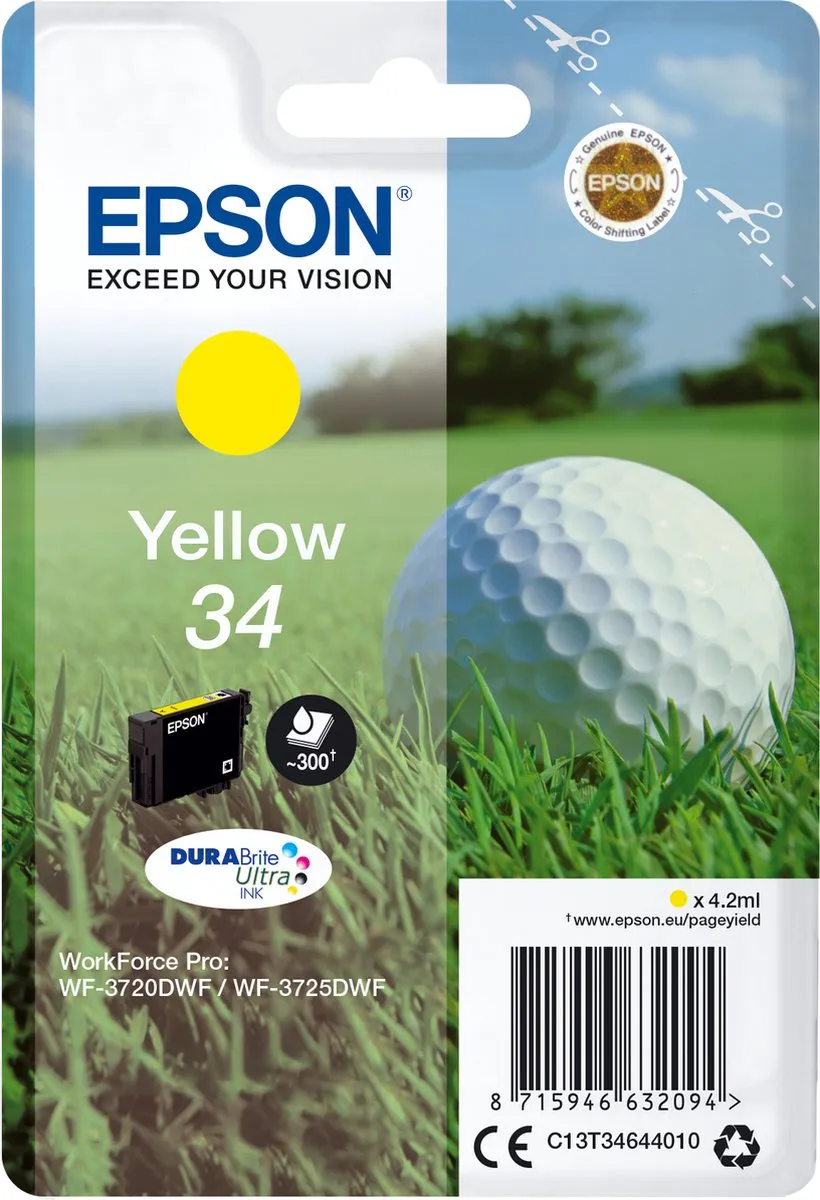 Epson C13T34644010 Inktcartridge Geel - 300 Pagina's