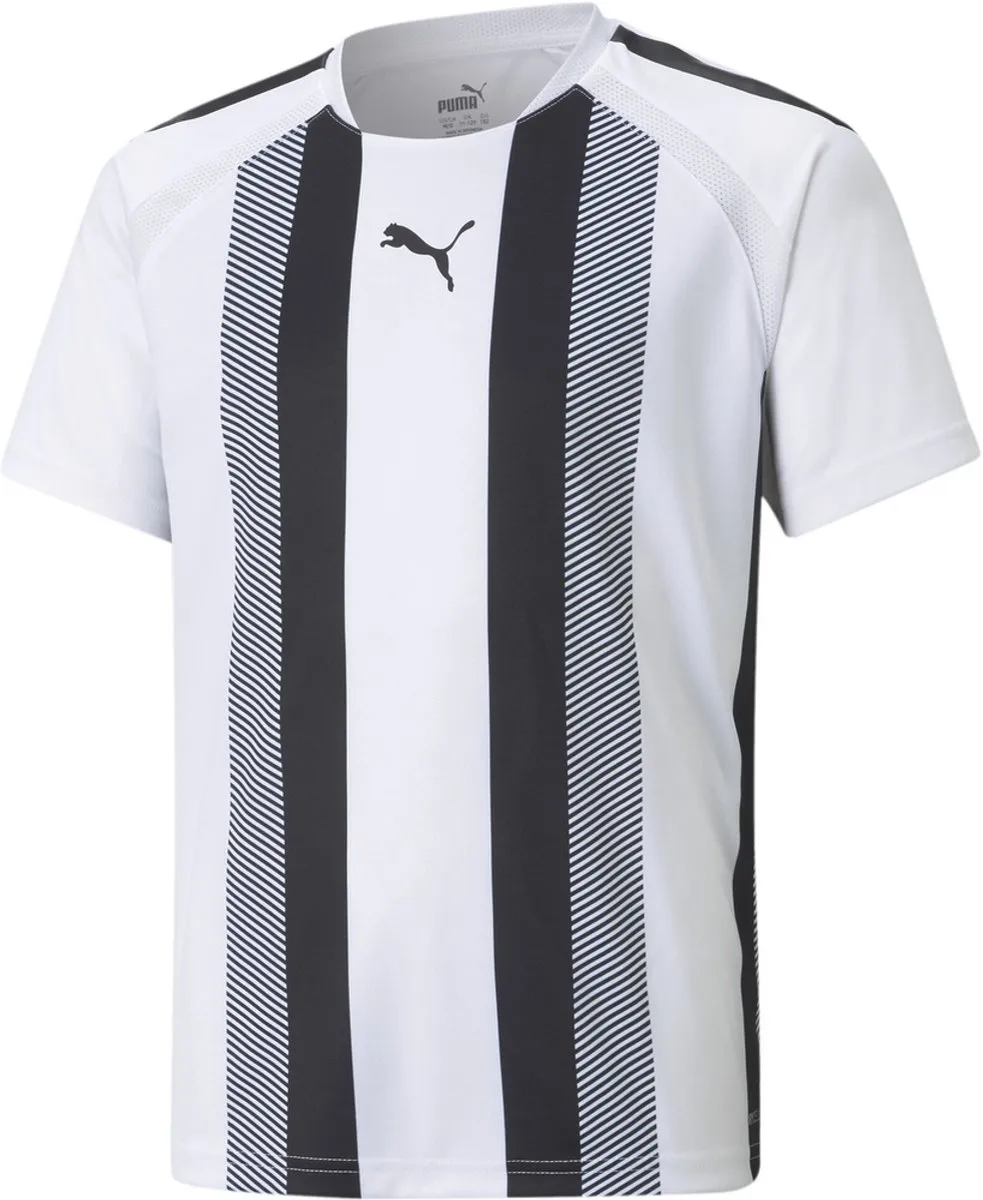 PUMA Teamliga Shirt Korte Mouw Kinderen 152 - Wit/Zwart