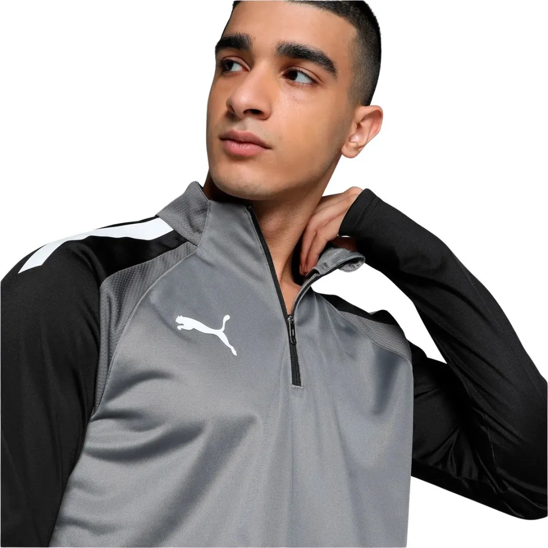 PUMA teamLIGA 1/4 Zip Top Heren - M - Smoked Pearl/Puma White