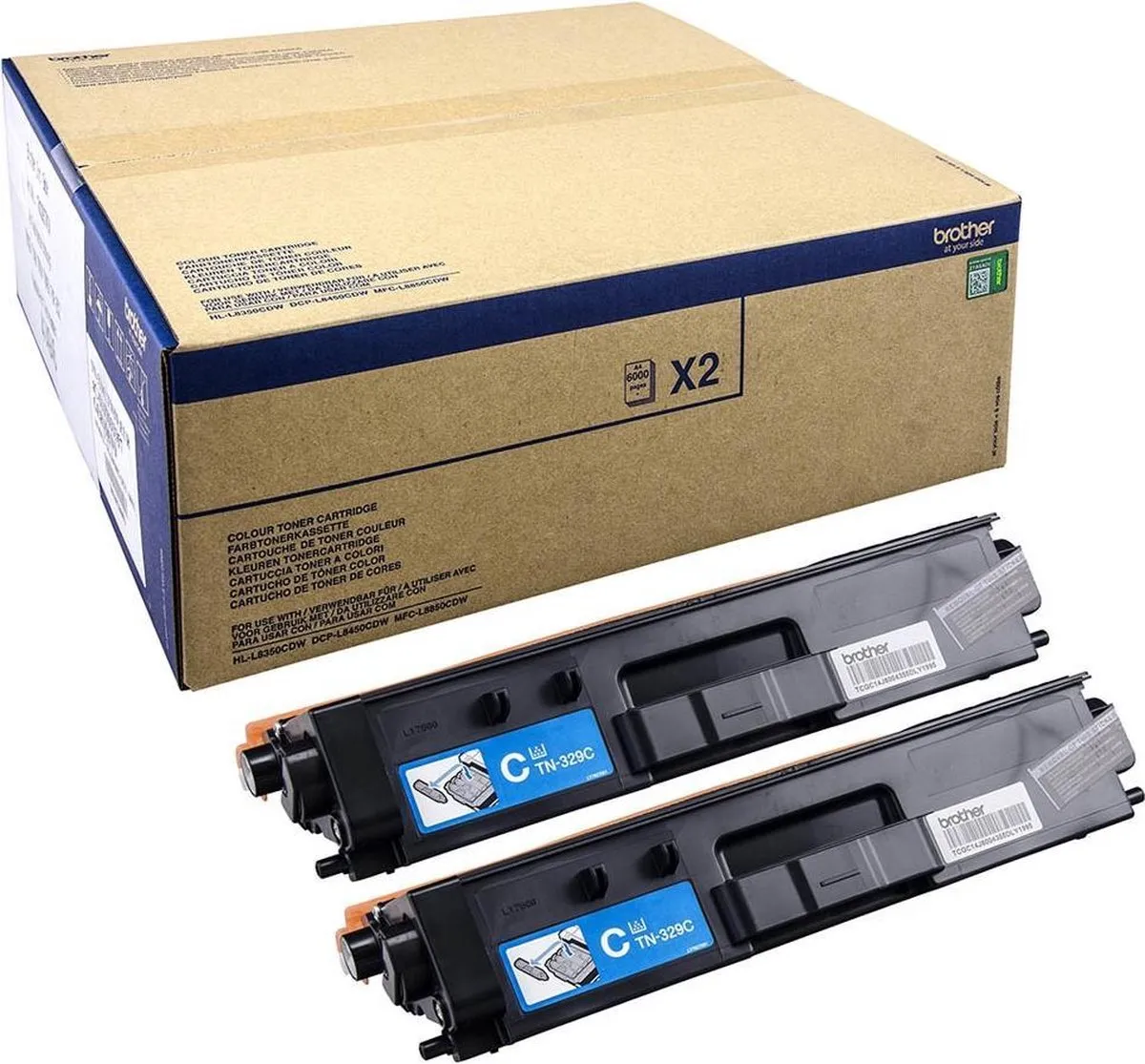 Brother TN-329CTWIN Toner Cyaan