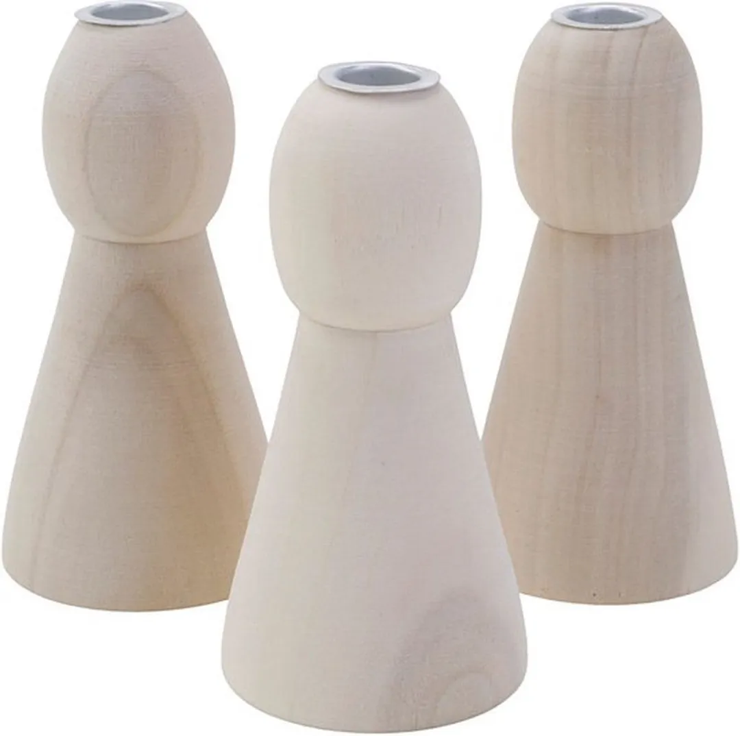 Creativ Company Houten Kandelaar - Conisch - 9,5 cm