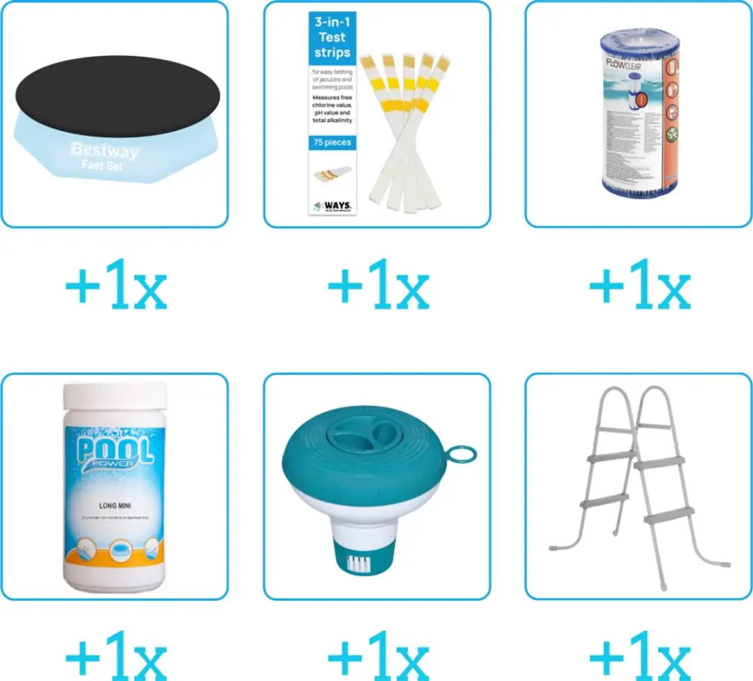 Bestway Fast Set Accessoirepakket 57450 - 6-delig - Zwart