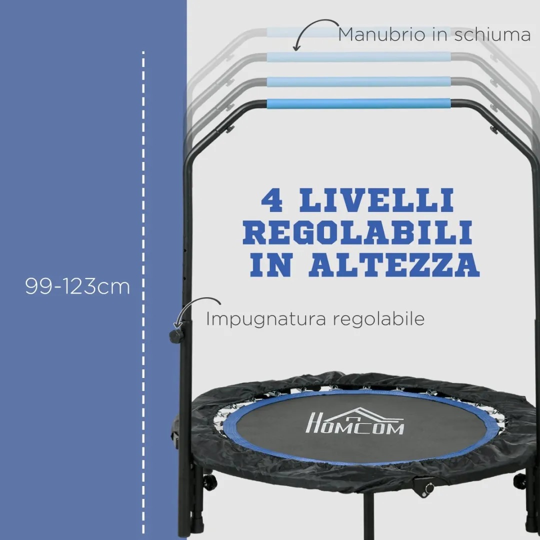 ECTEATOY Fitness Trampoline 102cm Blauw - 150kg - afbeelding 6 van 6