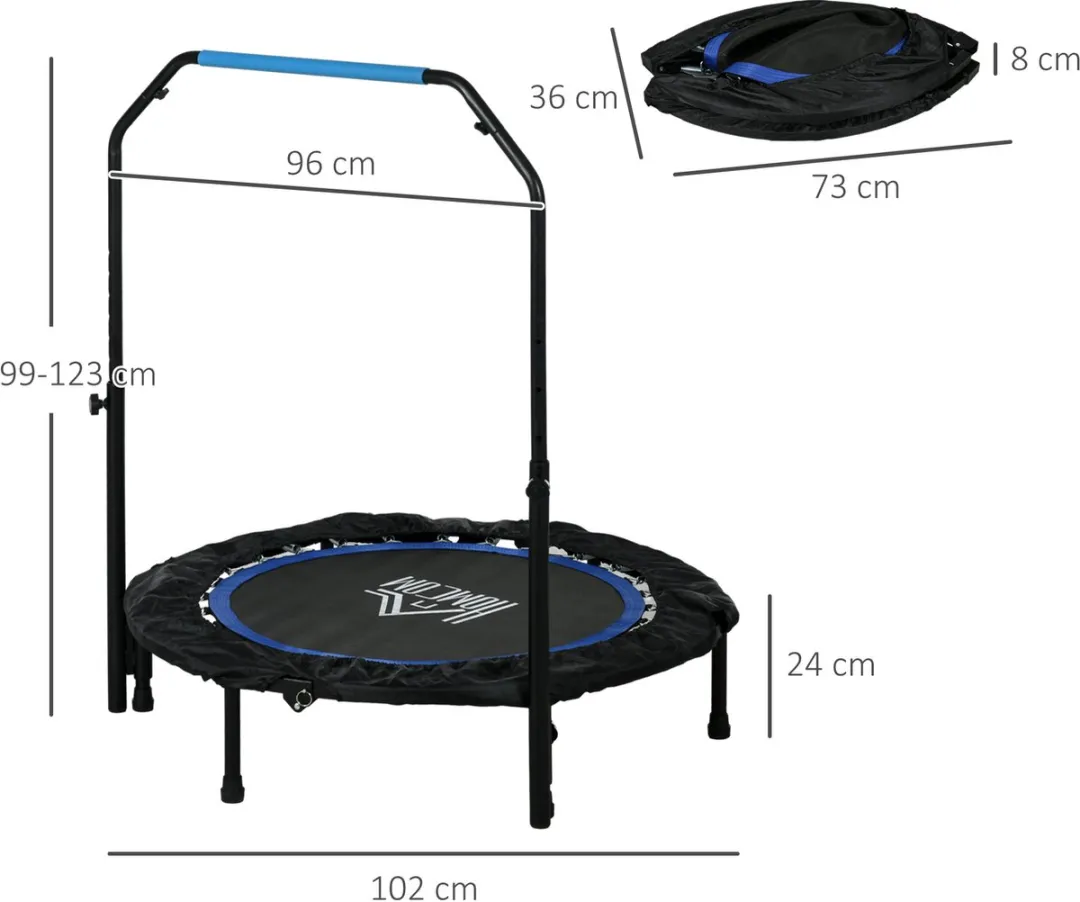 ECTEATOY Fitness Trampoline 102cm Blauw - 150kg