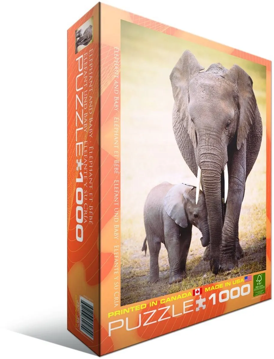 Eurographics Olifant & Baby Legpuzzel 1000 Stuks - eu6000-0270