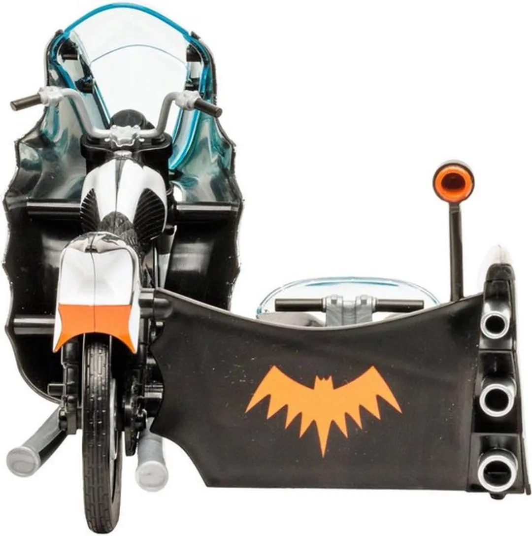 McFarlane Toys DC Retro Vehicle Batcycle met Sidecar - Zwart/Wit