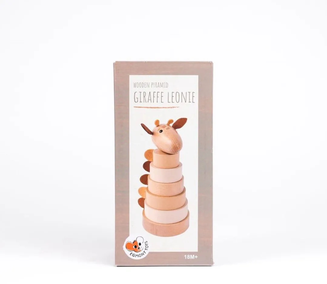 Egmont Toys Giraffe Leonie Houten Stapeltoren 21cm - Meerkleurig
