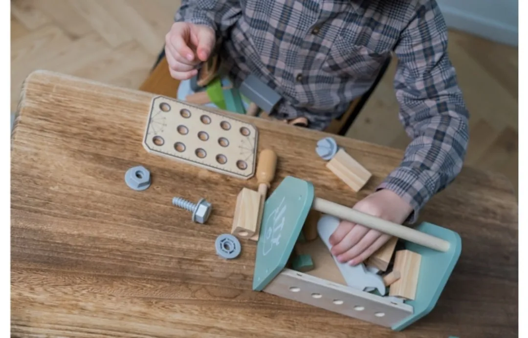 Dantoy Houten Gereedschapsbox 26-delig - Meerkleurig