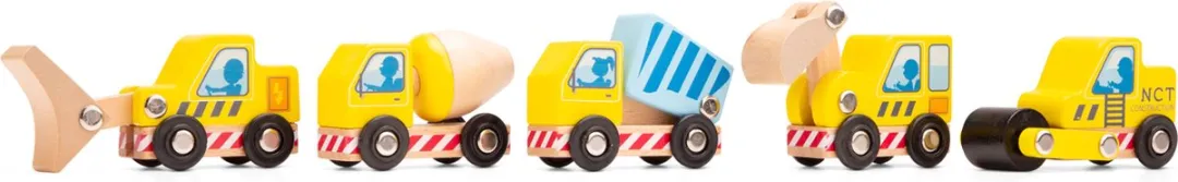 New Classic Toys Houten Bouwvoertuigen Set 11947 - 5 Stuks