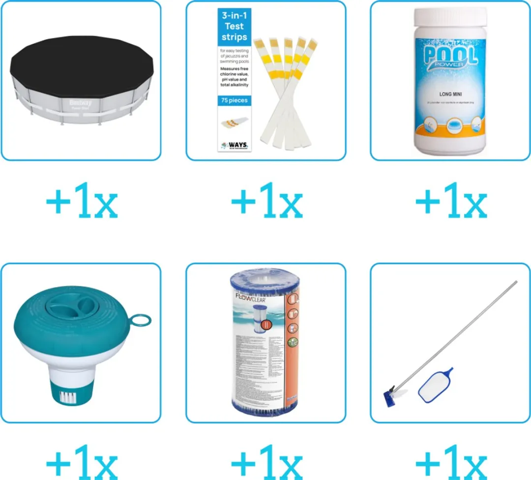 Bestway Steel Pro Zwembad Accessoirepakket 5612E - 6-delig - Zwart