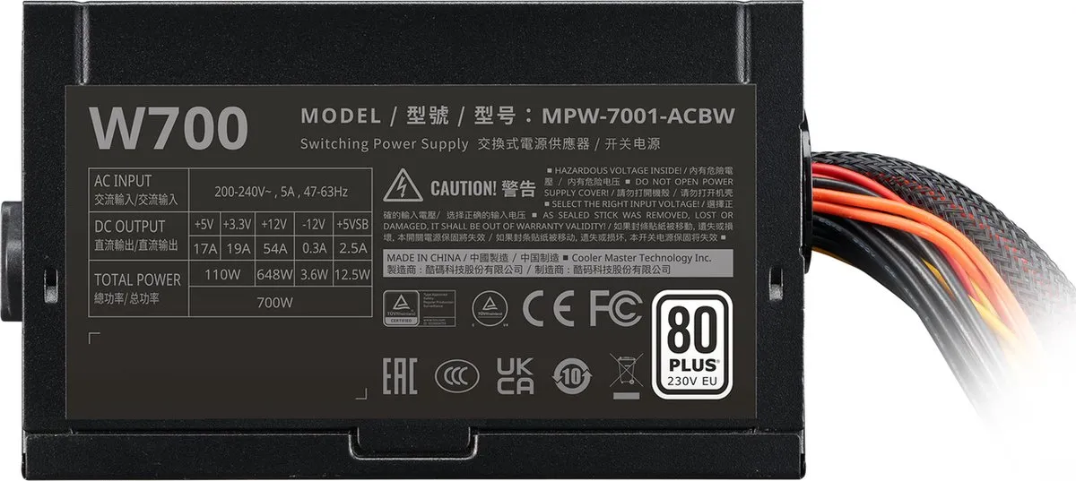 Cooler Master Elite NEX MPW-7001-ACBW-BEU Voeding - 700W