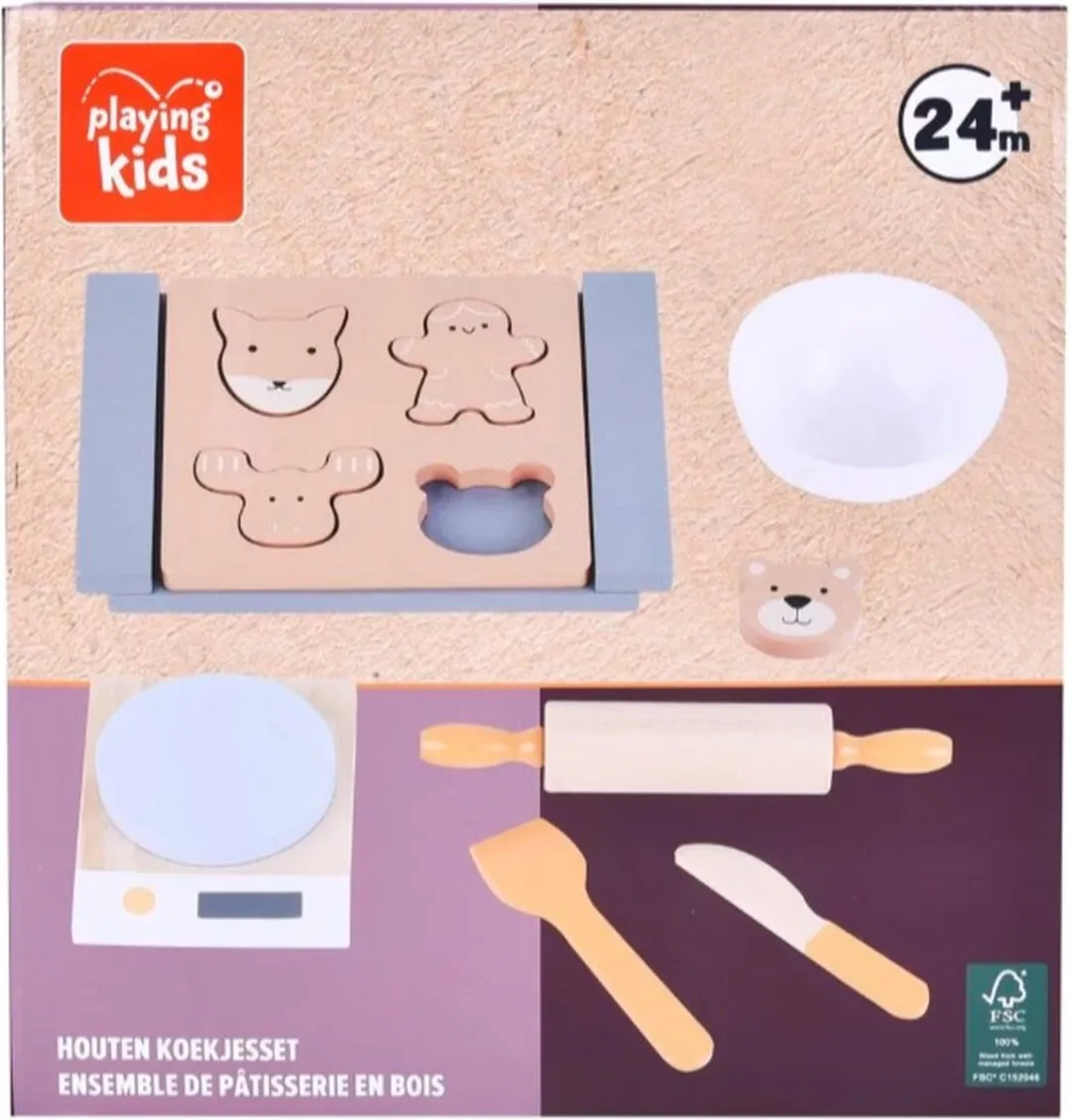 Playing Kids Houten Koekjesset met weegschaal