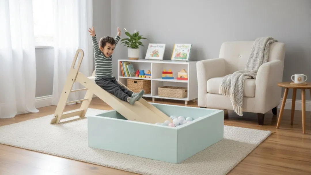 Mamatoyz Montessori Kleine Kinderglijbaan Hout 13SLDNAT