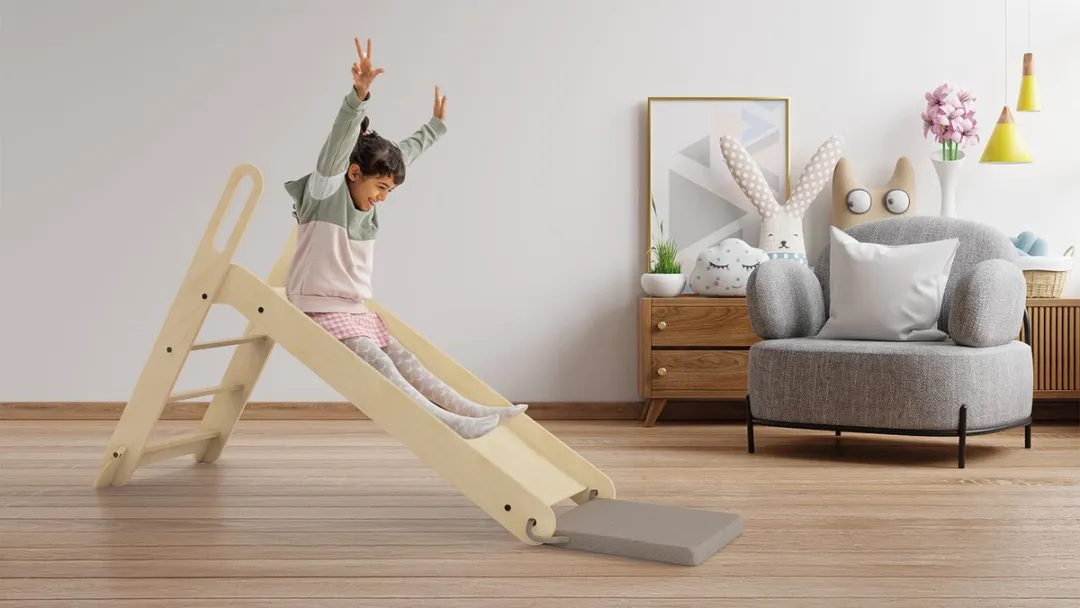 Mamatoyz Montessori Kleine Kinderglijbaan Hout 13SLDNAT
