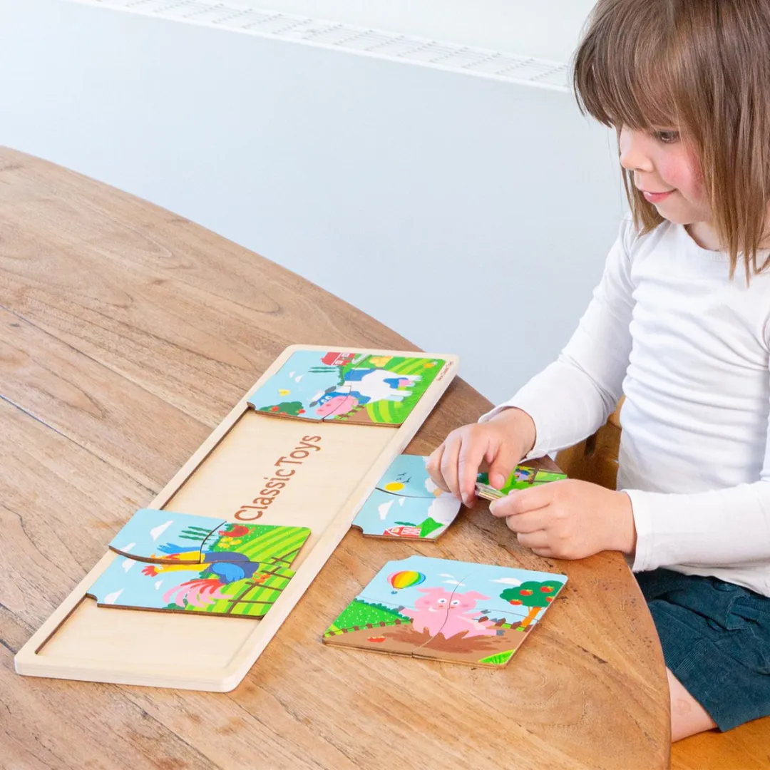 New Classic Toys Houten Boerderij Legpuzzel 16 Stuks - FSC