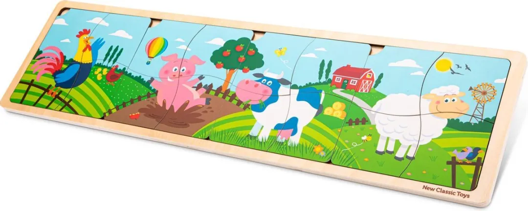 New Classic Toys Houten Boerderij Legpuzzel 16 Stuks