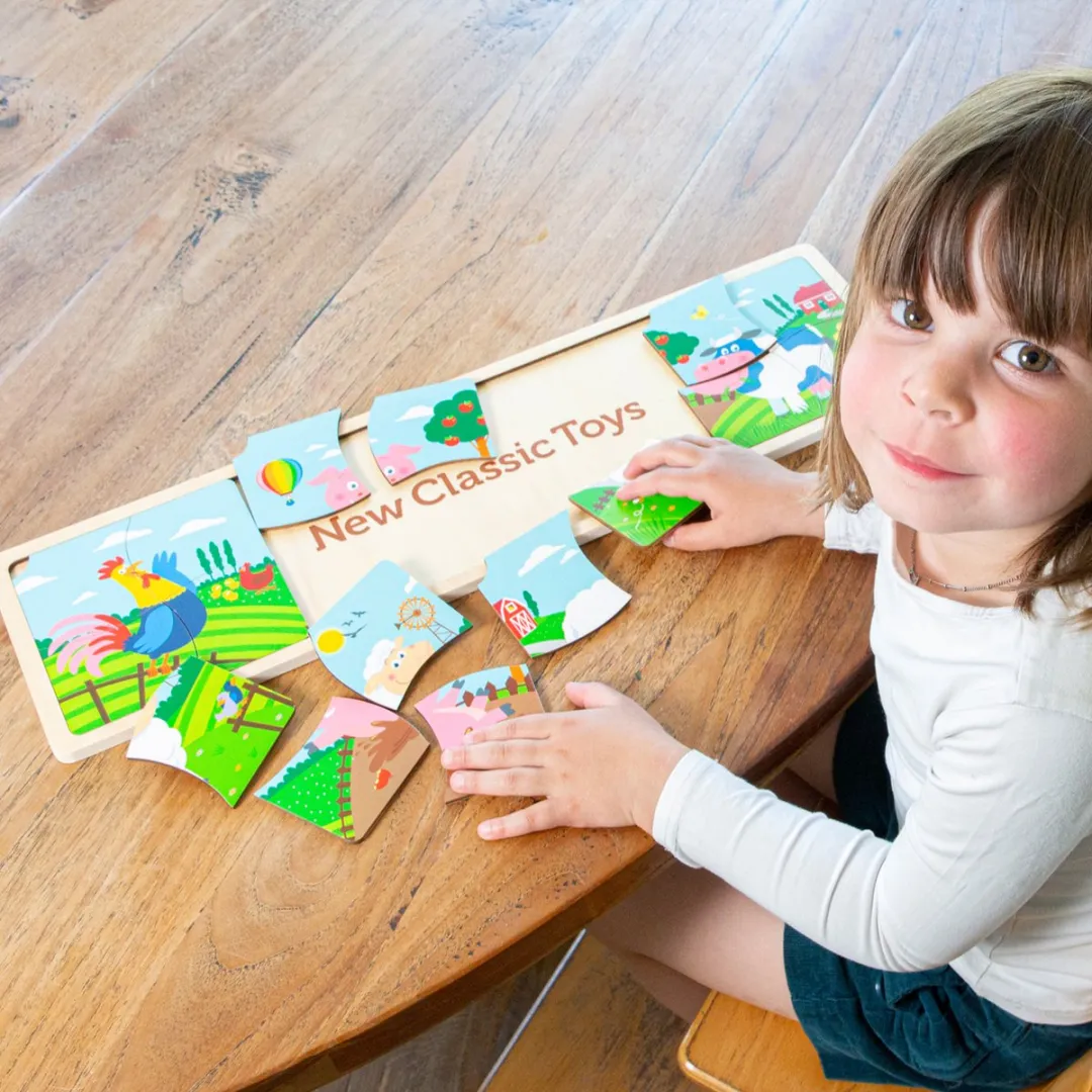 New Classic Toys Houten Boerderij Legpuzzel 16 Stuks - FSC