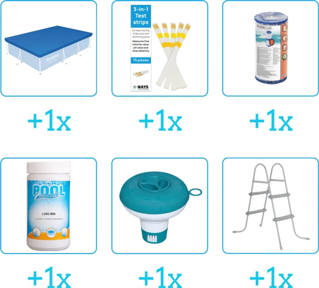 Bestway Steel Pro Zwembad Accessoirepakket 56411 - 6-delig - Blauw