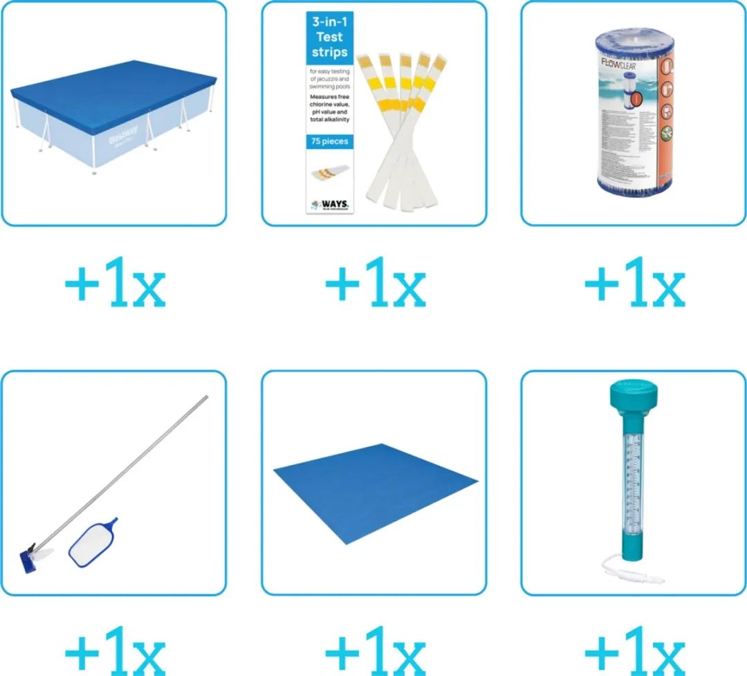 Bestway Steel Pro Zwembad Accessoirepakket 56411 - 6-delig - Blauw
