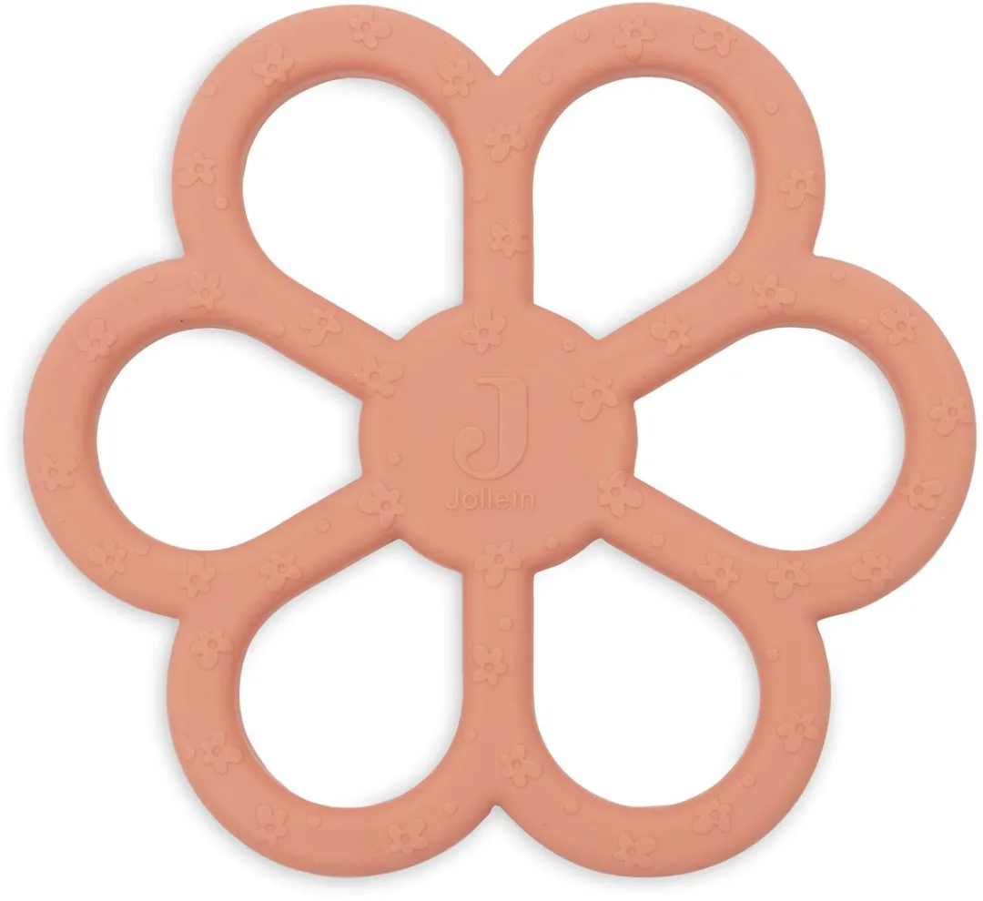 Jollein Siliconen Bijtring Flower Coral Rose