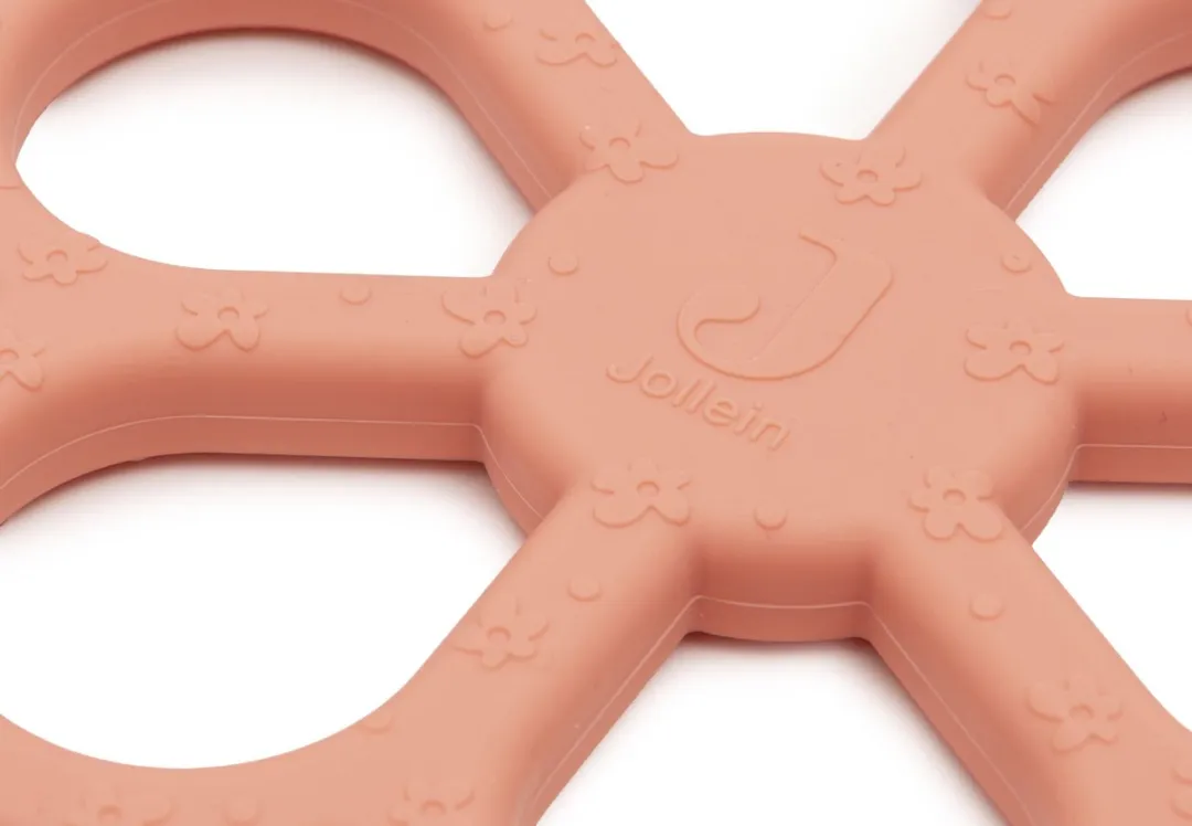 Jollein Siliconen Bijtring Flower Coral Rose