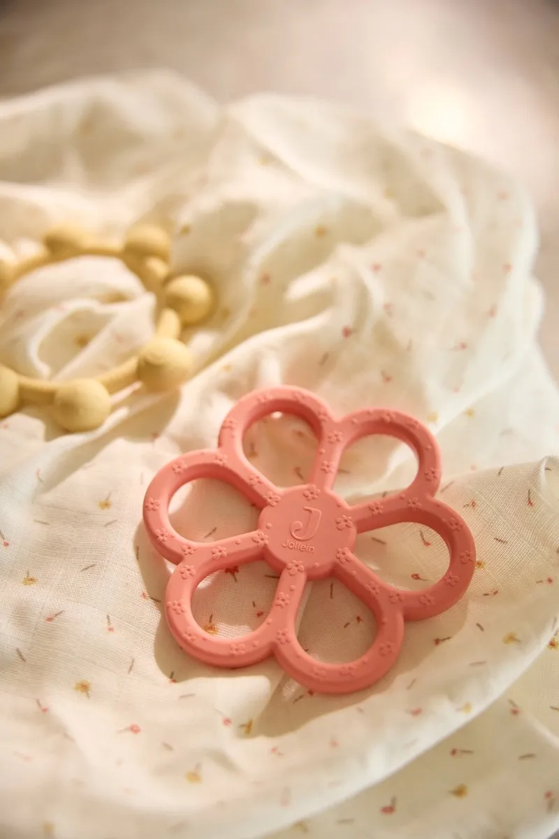 Jollein Siliconen Bijtring Flower Coral Rose - afbeelding 6 van 6