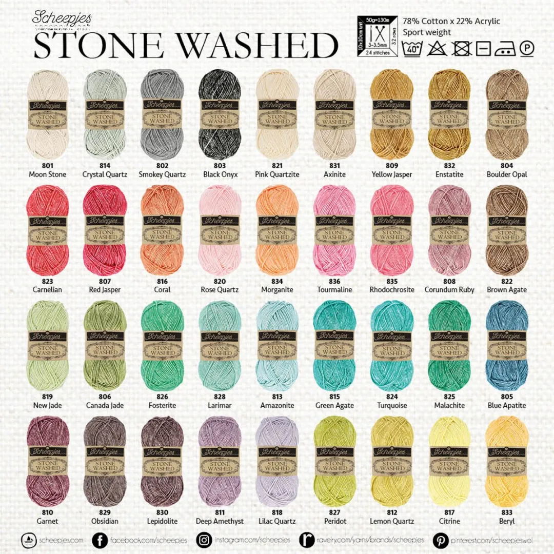 Scheepjes Stone Washed Haakgaren 851 Chlorite Green