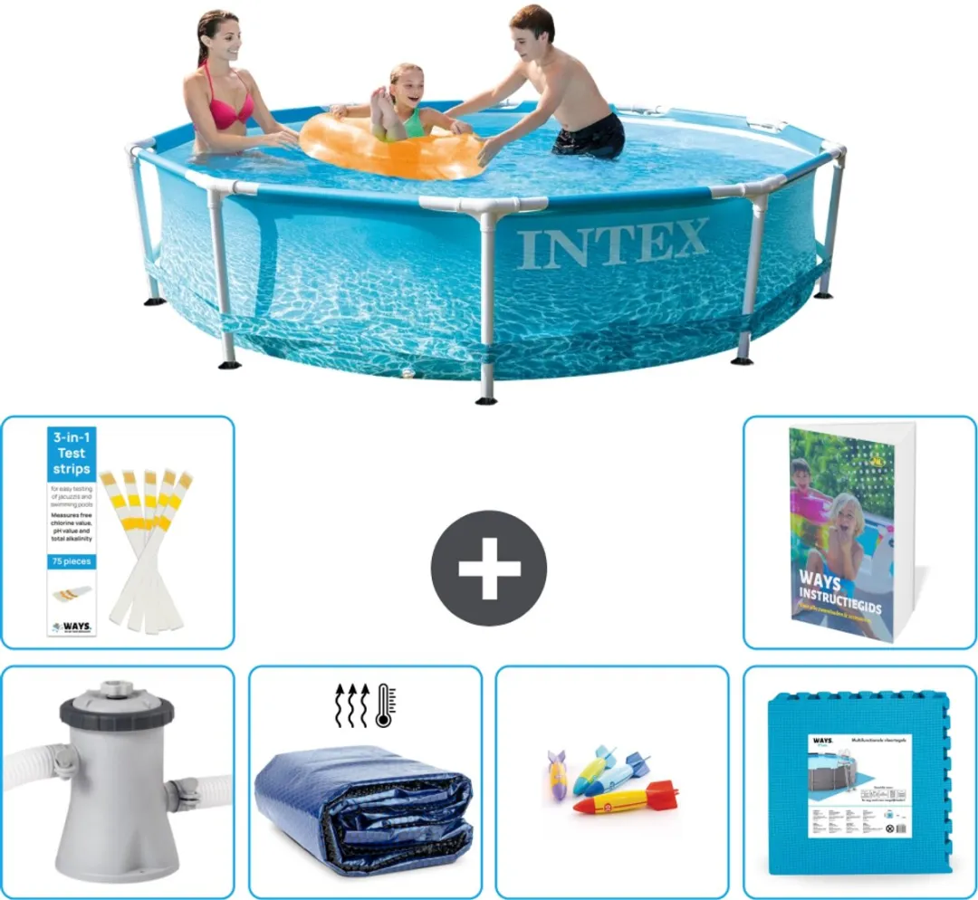Intex 28208GN-Blauw Rond Frame Zwembad 305x76cm