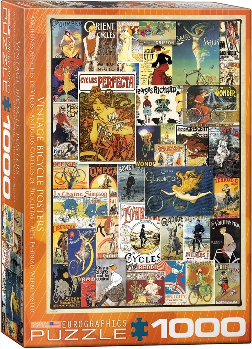 Eurographics Vintage Bicycle Posters Legpuzzel 1000 Stuks