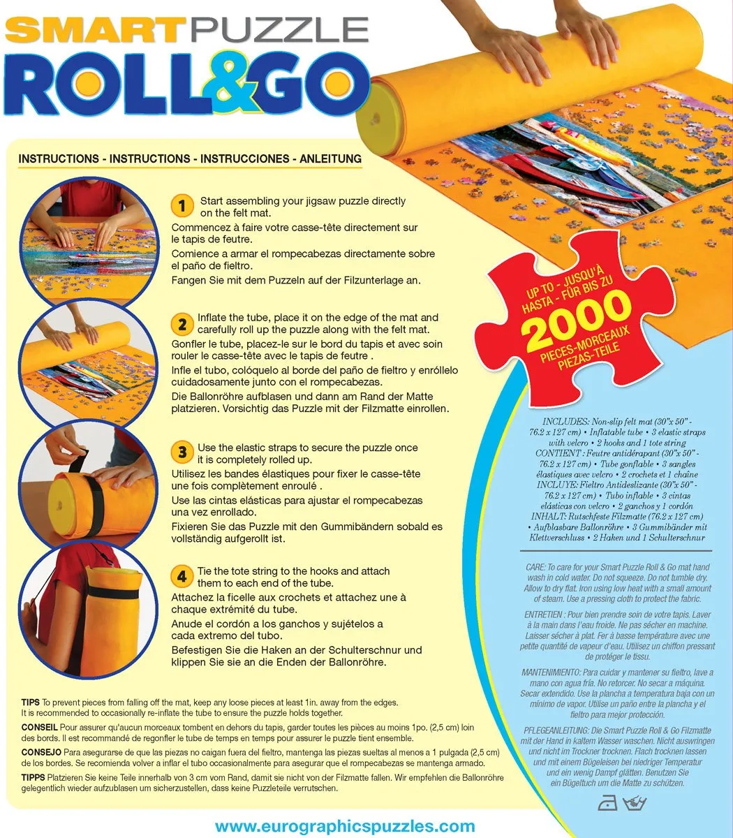 Eurographics Smart Puzzle Roll&Go Mat 8955-0102 - 2000 Stuks - 76x127cm - Meerkleurig