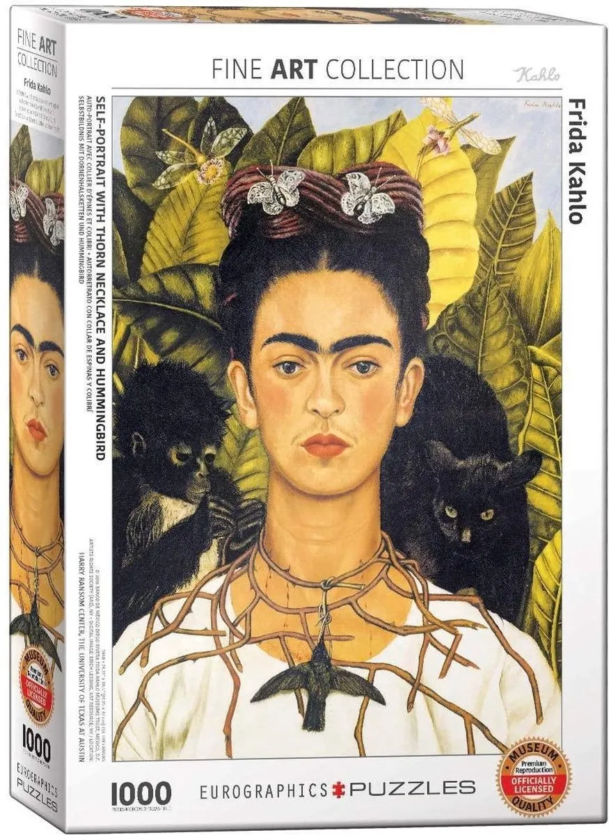 Eurographics Frida Kahlo Zelfportret met Doornenketting Legpuzzel 1000 Stuks